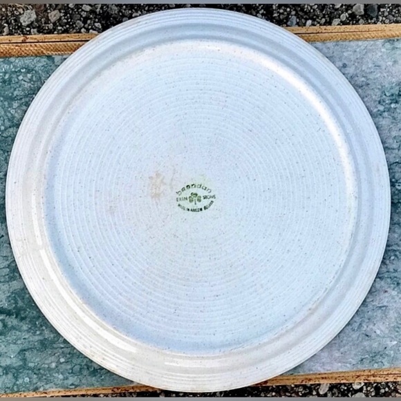 Rare Vintage Irish BRENDAN ERIN STONE Striped Mottled Chop Plate Arklow Ireland - Picture 2 of 10